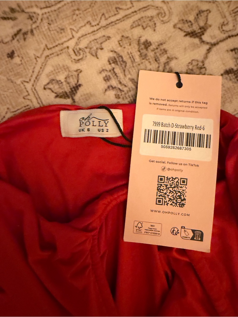 Oh Polly Sofijq- Red Plunge Halter Mini Dress - Picture 4 of 6